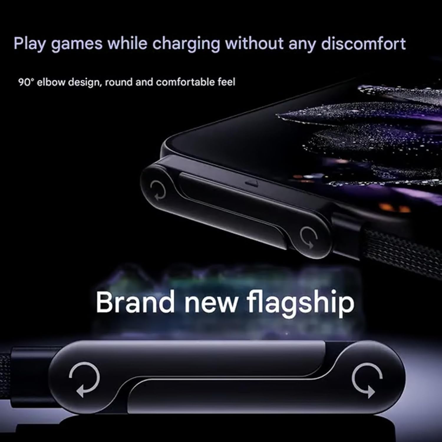 240W 2-in-1 Fast Charging Type-C Data Cable with Built-in Phone Stand-1.5m length