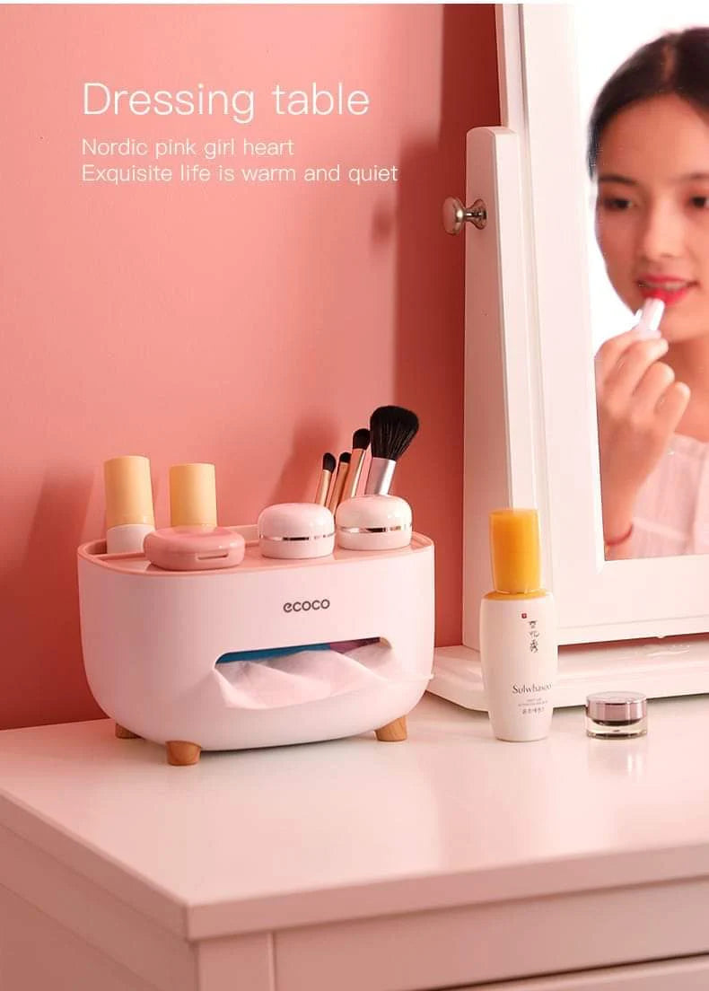 Ecoco Tissue Box, Multifunctional Box, Pen Holder, Remote Control Holder, Tissue Holder, Storage Box, Cosmetic Tissue Box