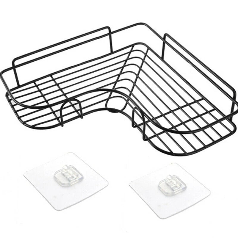 Metal Bathroom Corner Rack Storage Shelves -1 PC Black