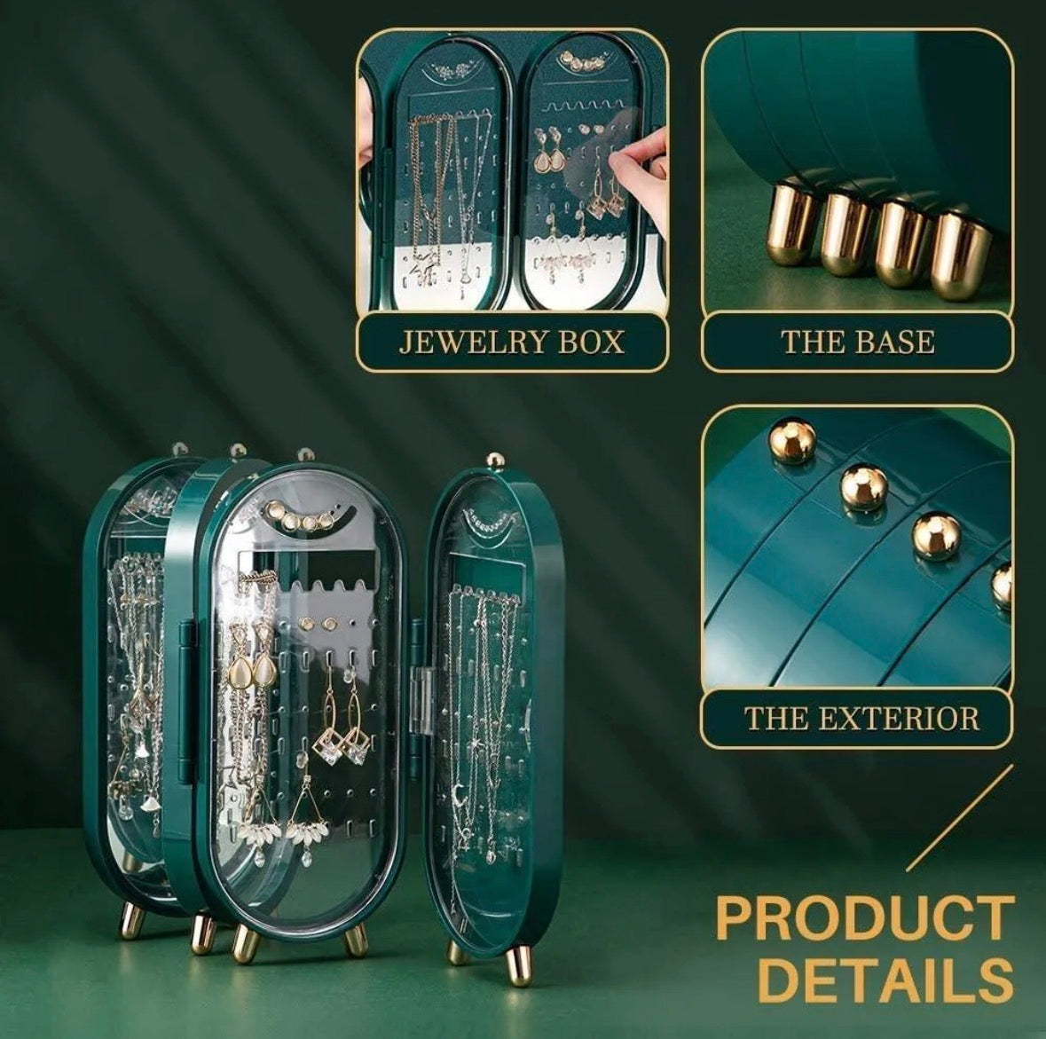 Viral All in One Foldable Jewellery Box with Mirror