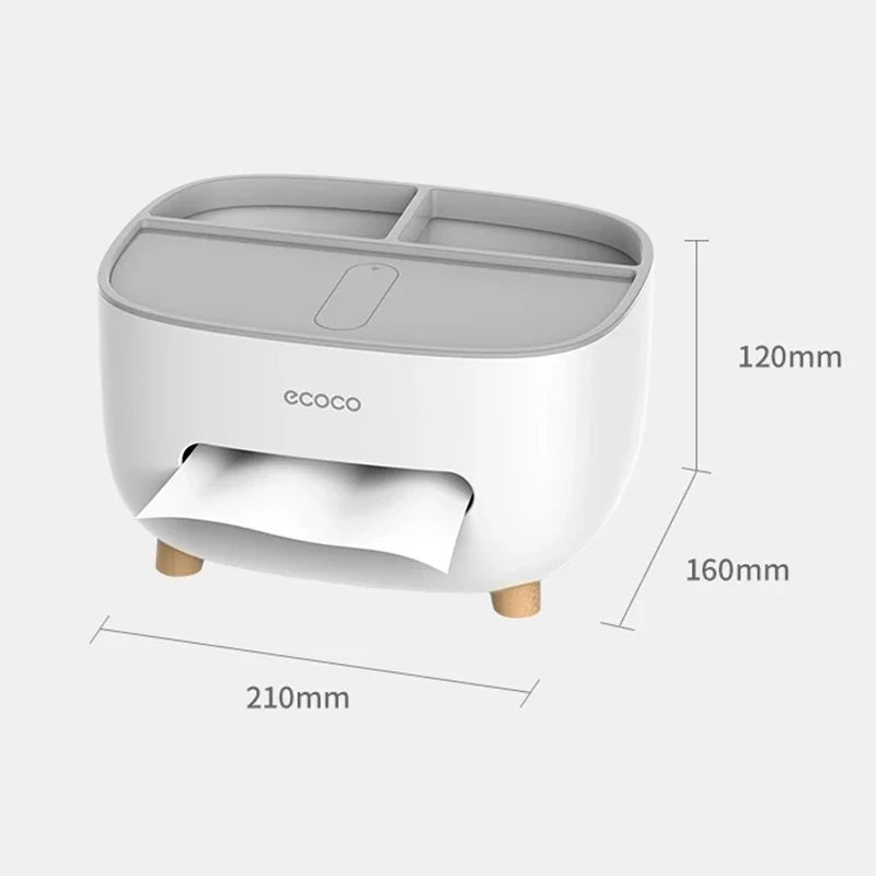 Ecoco Tissue Box, Multifunctional Box, Pen Holder, Remote Control Holder, Tissue Holder, Storage Box, Cosmetic Tissue Box