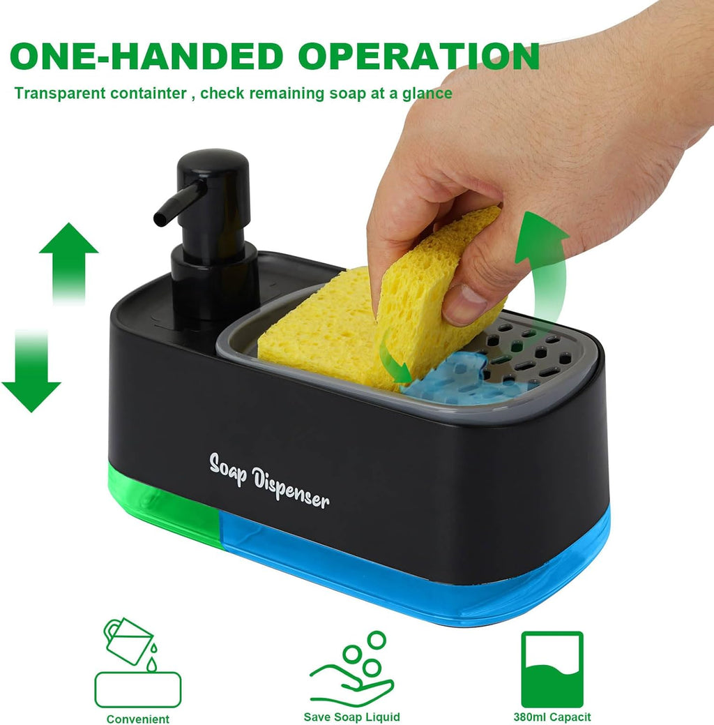 2-in-1 Kitchen Soap Dispenser & Sponge Holder