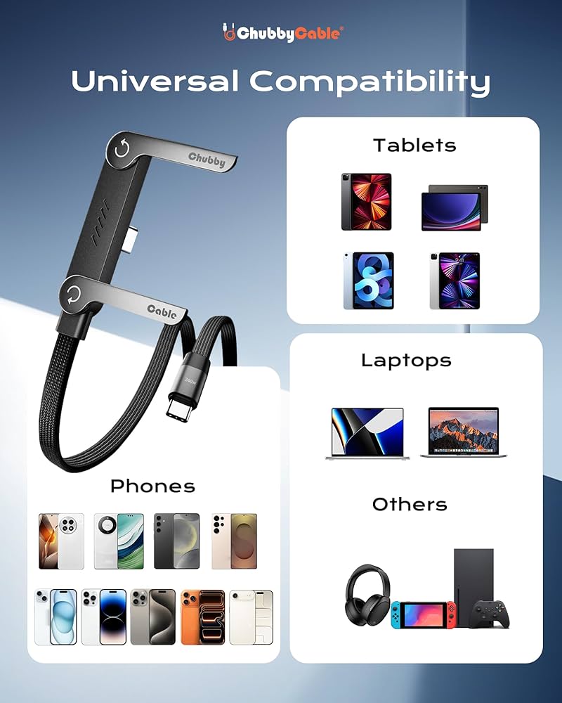 240W 2-in-1 Fast Charging Type-C Data Cable with Built-in Phone Stand-1.5m length