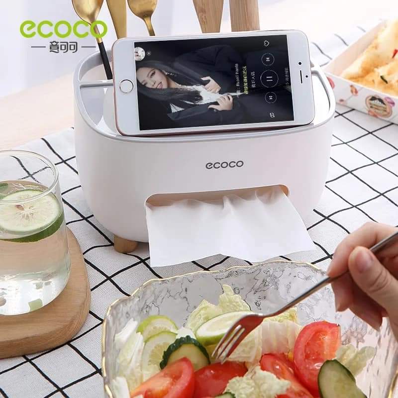 Ecoco Tissue Box, Multifunctional Box, Pen Holder, Remote Control Holder, Tissue Holder, Storage Box, Cosmetic Tissue Box