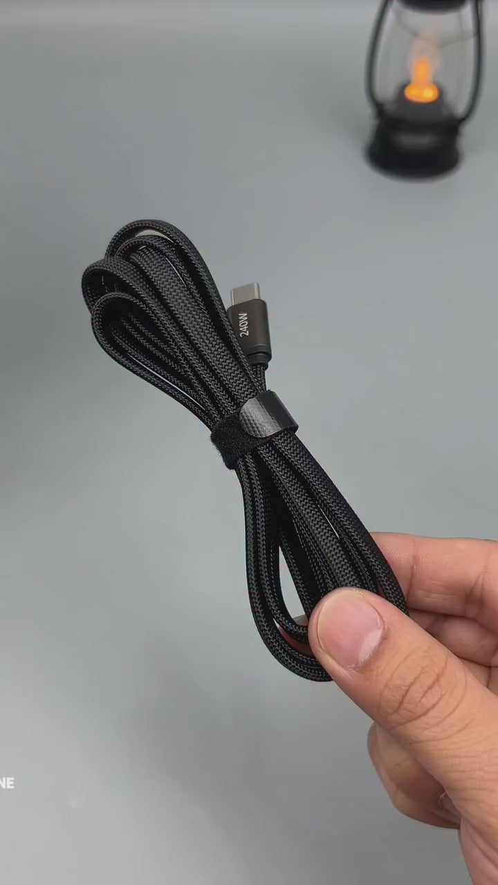 240W 2-in-1 Fast Charging Type-C Data Cable with Built-in Phone Stand-1.5m length
